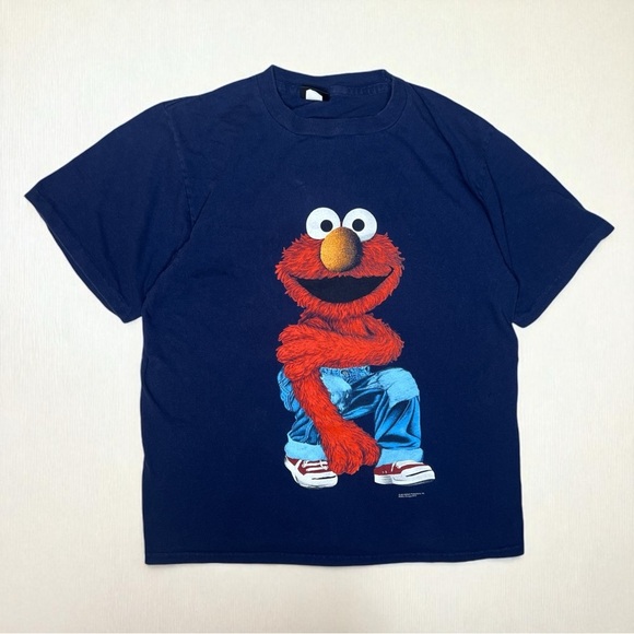 Vintage 90s Changes Elmo Jim Henson Sesame Street Single Stitch Sleeve T Shirt - Picture 1 of 9